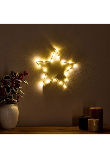 Kpm Star Dekoratif Aydınlatma - Sarı - 29,5 Cm Sarı