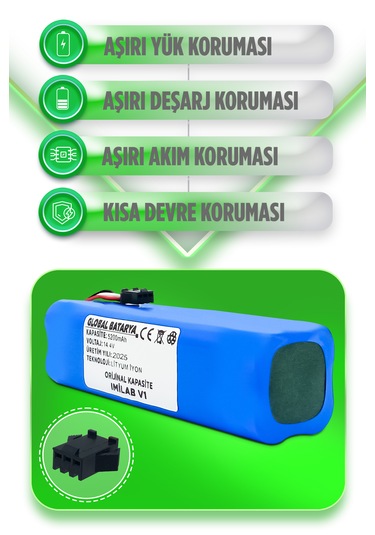 Imilab V1 Robot Süpürge Bataryası 5200mah Li-ion Pil