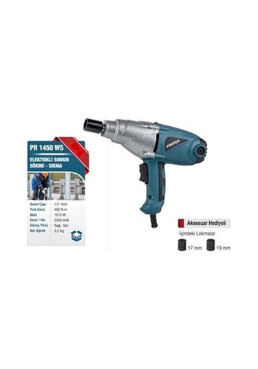 Proter 1370 Ws Elektrikli 1/2'' Somun Sıkma Sökme Makinesi