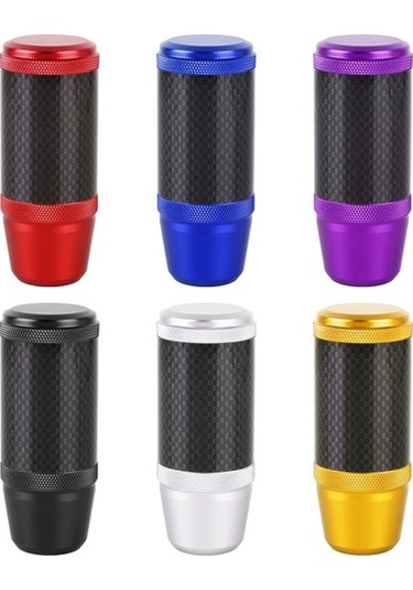 Wondernest Evrensel Araba Karbon Fiber Metal Vites Topuzu - Gümüş Renk Gümüş