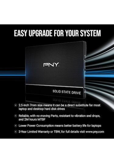 Pny Cs900 250gb 535/500mb/s 2,5" Sata3 Ssd Ssd7cs900-250-rb