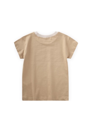 Cigit Palmiye Baskılı T-shırt 2-8 Yaş Kavun Turuncu