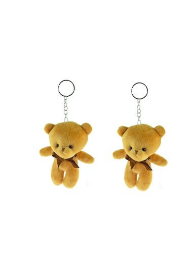 Pelüş Ayıcık Anahtarlık İkili Set Kahverengi 12 Cm