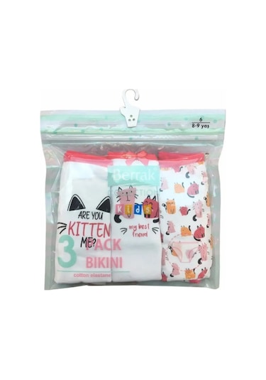 Berrak 6865 Kız Çocuk 3'lü Bikini 6865 Çok Renkli
