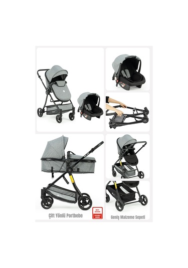 Quard Promax Travel Sistem Bebek Arabası Gri