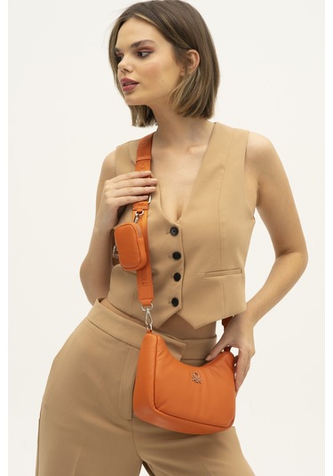 Benetton Bnt 1271 Çapraz Çanta Std / Turuncu Turuncu