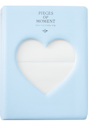 İçi Boş Kalp 64 Cepler Fotoğraf Kitabı Albümü İsim Kartı Tutucu Fujifilm Instax Mini 8 / 7s / 70/25 / 50s / 90 Gök Mavisi