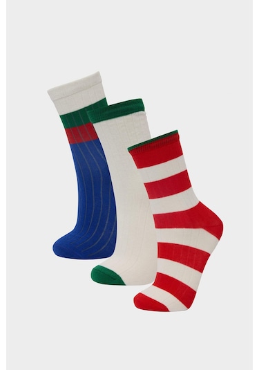 DeFacto Erkek Çocuk 3'lü Pamuklu Uzun Çorap E5518A8NSKR1