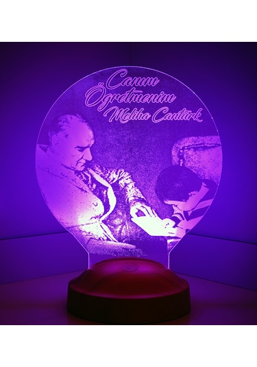 Canım Öğretmenim Atatürk, Öğretmenler Günü Hediyesi, Mezuniyet Hatırası Hediyesi, Kişiye Özel Lamba