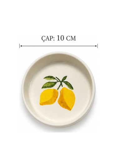 Vita Limon 4 Parça 10 Cm Seramik Kase Seti Çerezlik Sunumluk Kahvaltılık Beyaz