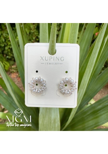 Xuping Taşlı İnci Detaylı Küpe - Kp00221