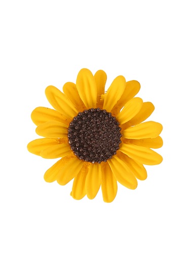 Lemestar Güneşçiçeği Desenli Kadın Broşu - Uniqe Dekoratif Aksesuar - Kumaş, Ceket, Cardigan İçin Zımba - Leylak Desenli Moda Takı Çok Renkli