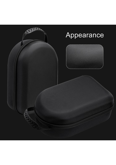 Vision Pro İçin Saklama Çantası Vr Şapkalar Eva Taşınabilir Sert Kılıf Kumaş Desenli Siyah