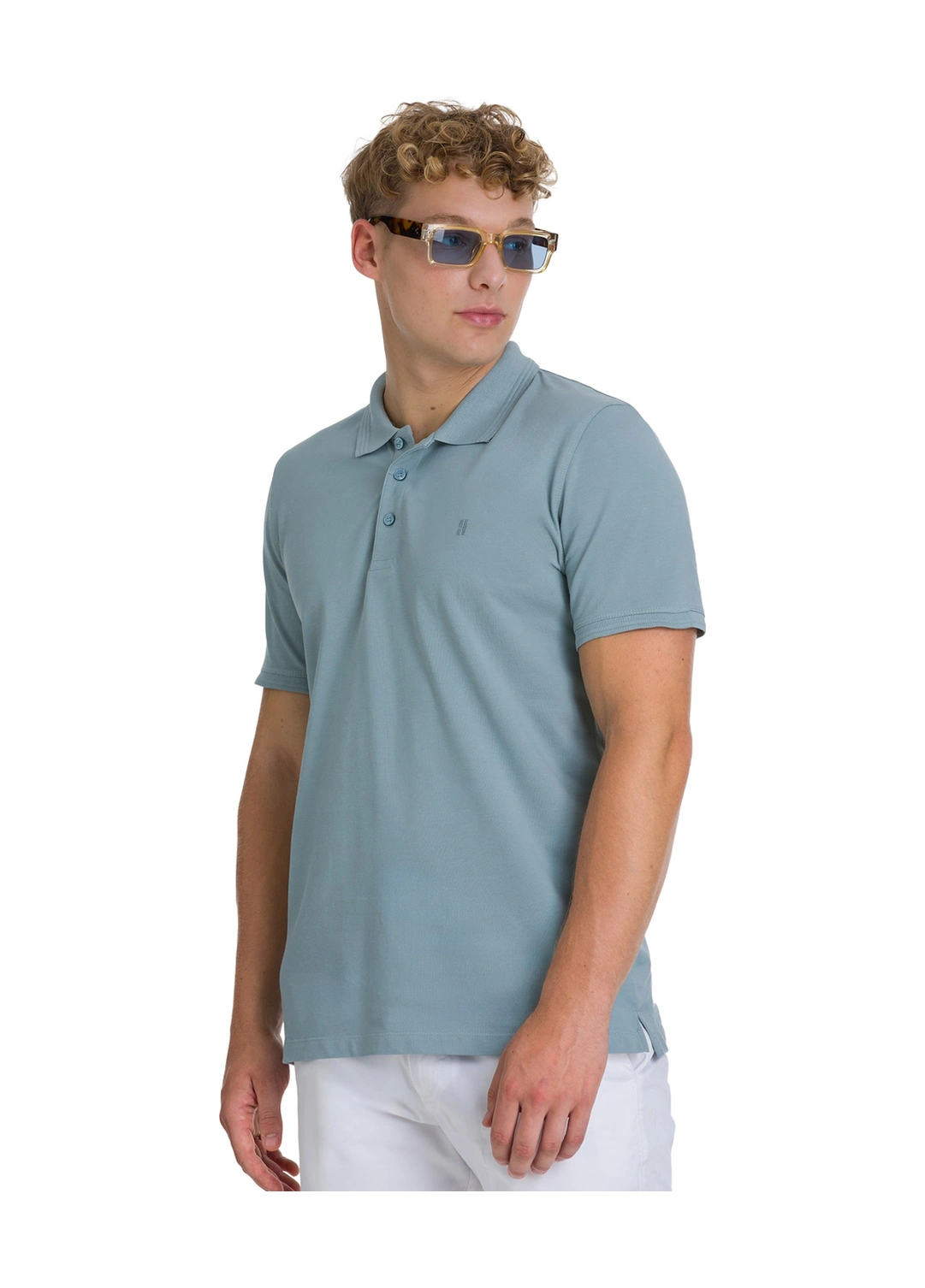 Hatemoğlu Mavi Regular Fit 100% Pamuklu Polo Yaka Tişört 35221 608132