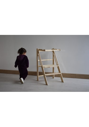 Çocuklar İçin Montessori Ahşap Öğrenme Kulesi Ahşap