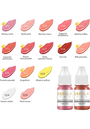 Borala 26 Renk 3 Ml Kalıcı Makyaj Dövme Dudaklar Kaşlar Eyelinerler Pigmentler 09 Dark Topaz
