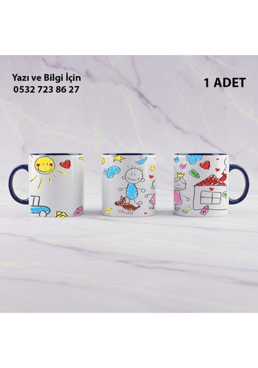 Anaokulu Öğretmeni Öğretmenler Günü İçin Kişiye Özel İsim Baskılı Kupa Bardak Öğretmene Hediyelik Lacivert