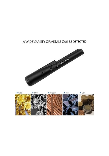 Pazly Su Geçirmez El Tipi Metal Dedektörü - Tek Tuşla Kullanım, 4cm Tespit Mesafesi, Titreşimli Alarm