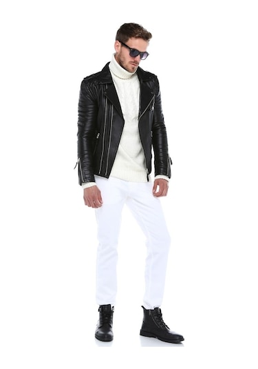 Derinss Leather Derinss Der117 Hakiki Deri Erkek Siyah Mont