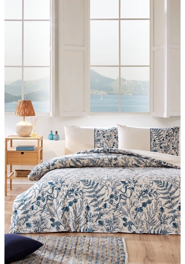 Floretta Mrytus Tek Kişilik Nevresim Takımı Mavi