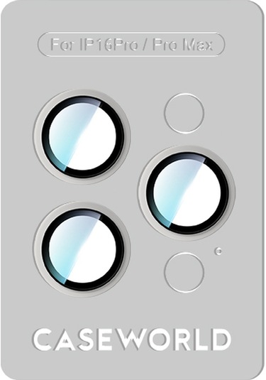 İphone 16 Pro Max Uyumlu Caseworld Alloy Two-color Serisi Lens Koruyucu Gri