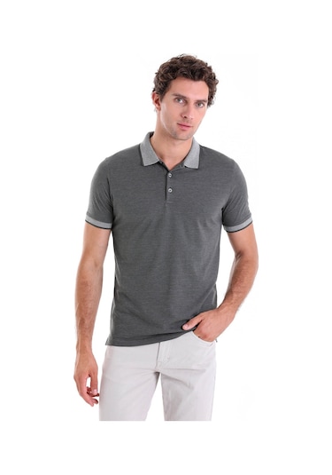 Hatemoğlu Haki Regular Fit Düz Pamuklu Polo Yaka Tişört Haki