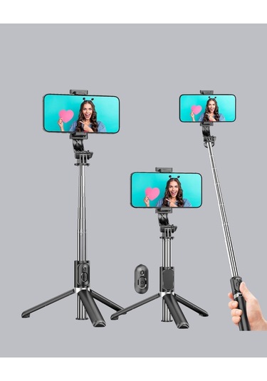 Bfs Kablosuz Bluetooth Selfie Çubuğu 360 Dönebilir Başlık, Taşınabilir Ve Şık Tasarım
