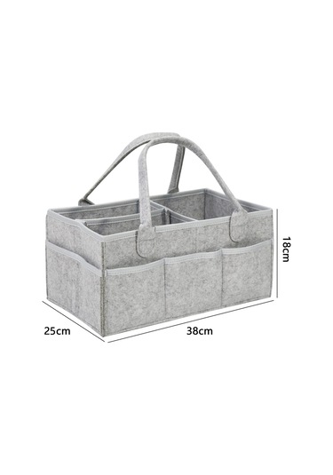 Gri El Keçe Bebek Bezi Çantası, Özelleştirilmiş Katlanabilir Anne Çantası, Keçe Saklama Seyahat Çantası, Anne Ve Bebek Çantası Gri