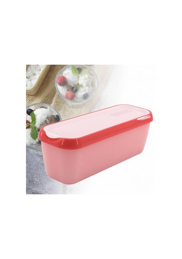 Suntek Buzdolabı Yoğurt Dondurma Kabı Kırmızı - Pembe 28 x 10 x 9.7 CM Kırmızı - Pembe