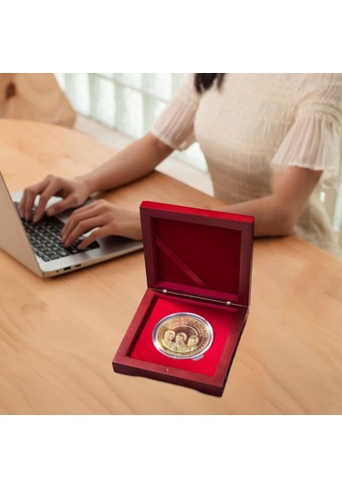 Dolıty Para Ahşap Kutu Organizatör Kutusu, Argent Toplama Kırmızı