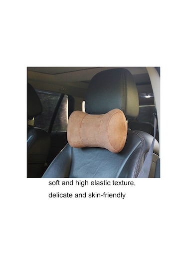 Sones Araba Bellek Pamuk Kafalık Koruyucu Servikal Omurga Koltuk Uyku Yastığı Kahverengi