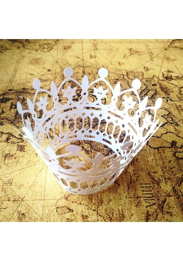 Suntek 50 Adet Lazer Kesim Taç Tema Cupcake Sarmalayıcılar