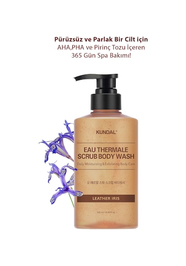 Kundal Leather Iris Nemlendirici ve Arındırıcı Tanecikli Vücut Yıkama Jeli 500 ML