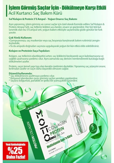 Motto Plus Professional İşlem Görmüş Saçlar Için Dökülmeye Karşı Etkili Acil Kurtarma Bakımı Saf Multivitamin 5'li Ampul