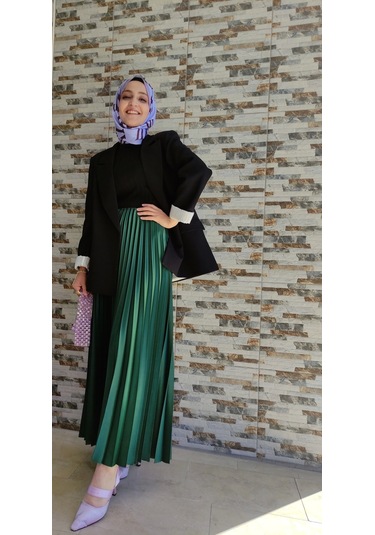 Olla Collection Piliseli Etek İç Göstermeyen Yeşil