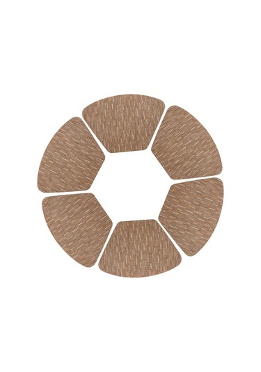 6x Yuvarlak Servis Altlığı Bardak Altlığı Çok Renkli Kaygan Olmayan Masa Pedi Açık Kahverengi