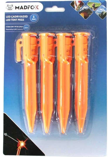 Madfox Led işıklı Çadır Kazığı 15cm 4p Çok Renkli