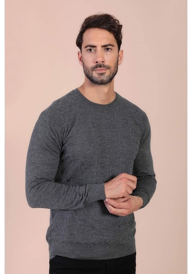 Ferraro Bisiklet Yaka Superfine Yün Kazak - Antrasit Antrasit (490434114) Antrasit