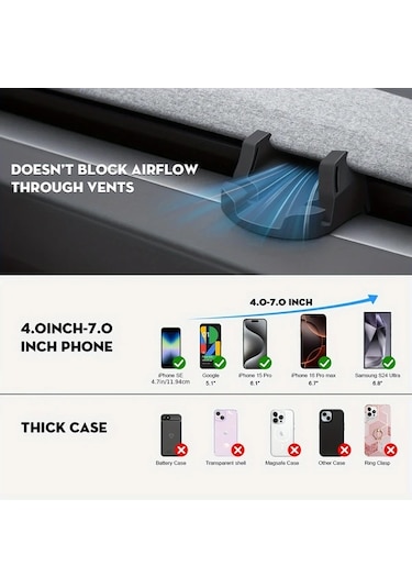 Cordial 2025 Model Y/3 İçin Tesla Telefon Tutucu, Sıvı Silikon Navigasyon Braketi, Yıkanabilir Taşınabilir