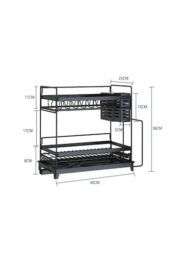 Paslanmaz Çelik Mutfak Raf Kurutma Yemekleri İçin Lavabo Rafları Yemekler İçin Mutfak Eşyaları İçin Drenaj Raf Lavabo Rafı İçin Depolama Rafı Duvara Monte Mutfak Rafları Siyah 19 x 7 CM