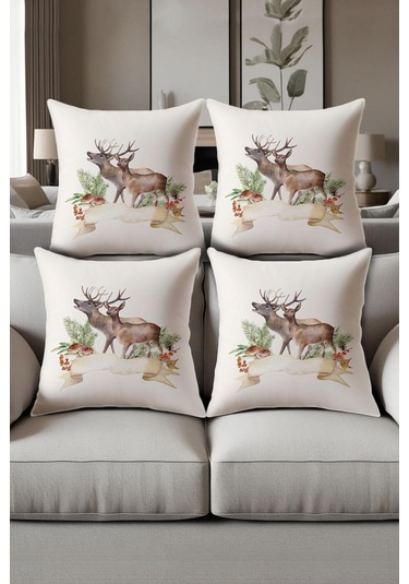 Dijital Baskılı Yumuşak Dokulu 4 Lü Kırlent Kılıfı Takımı 43x43 Cm Krl0055 Renkli
