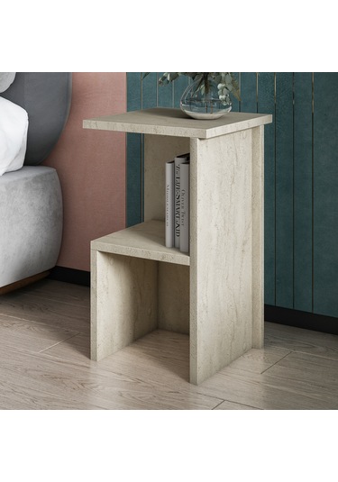 Roisin Modern Çok Amaçlı Komodin & Yan Sehpa Traverten