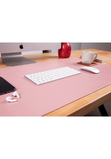 Still & Silent Pink Gerçek Deri Desk Mat Apple Uyumlu MacBook Altlığı