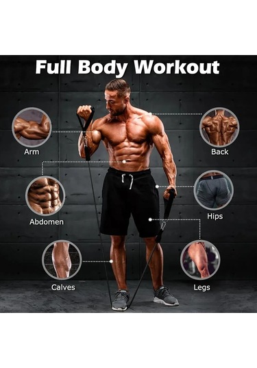 Direnç Bantları Seti Gerginlik Çekme Halatı Erkekler Kadınlar İçin Egzersiz 150lbs 5 Colors 150lbs 5 Colors