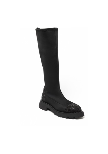 Çizme Kadın Gtn-24573 John May Siyah Strec-siyah Taş Siyah