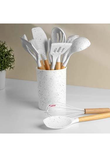 Nehir Angela Ahşap Silikon 12 Parça Servis Takımı