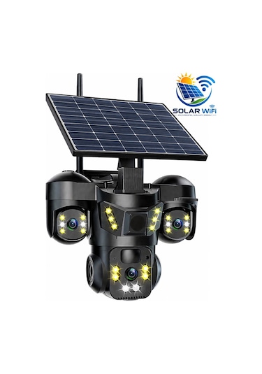 X5tech Rx-66ws 3 Kameralı Solar Wifi Ptz Ip Sesli Akıllı Güvenlik Kamera 3+3+3 Mp