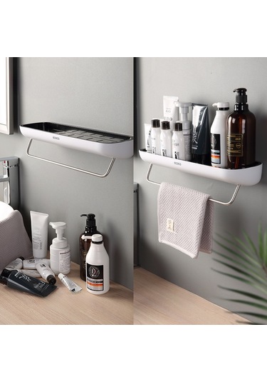 Moveevo Duvar Takılı Abs Depolama Rafı, Modern Basit Tasarım, Banyo/mutfak Düzenleme, Kolay Kurulum, Alan Tasarrufu Standart Gri Diğer