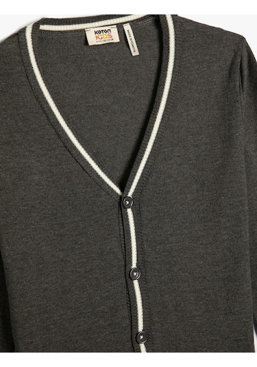Koton Hırka Düğmeli V Yaka Triko Gri 4wkb90005tt 4WKB90005TT031 Gri