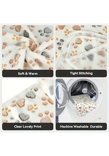 Honeybeeshop 6 Parça Ultra Yumuşak Flanel Pet Battaniyesi Mixed Color 29.92x40.94 Inch Tüm Boyutlarda Kedi Ve Köpekler İçin